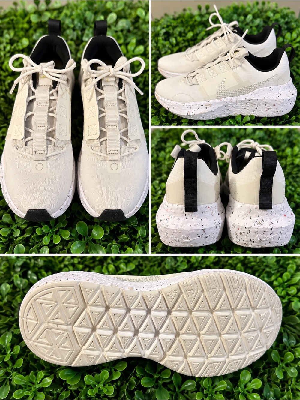Nike Beige and Black Speckled Sole Athletic Sneakers